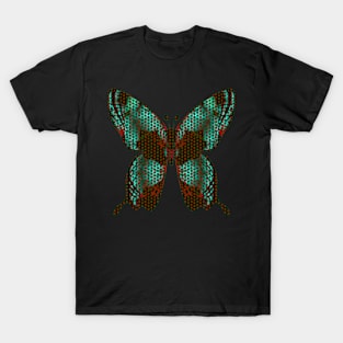 Fantasy Butterfly in Iridescent Green Polka Dot T-Shirt